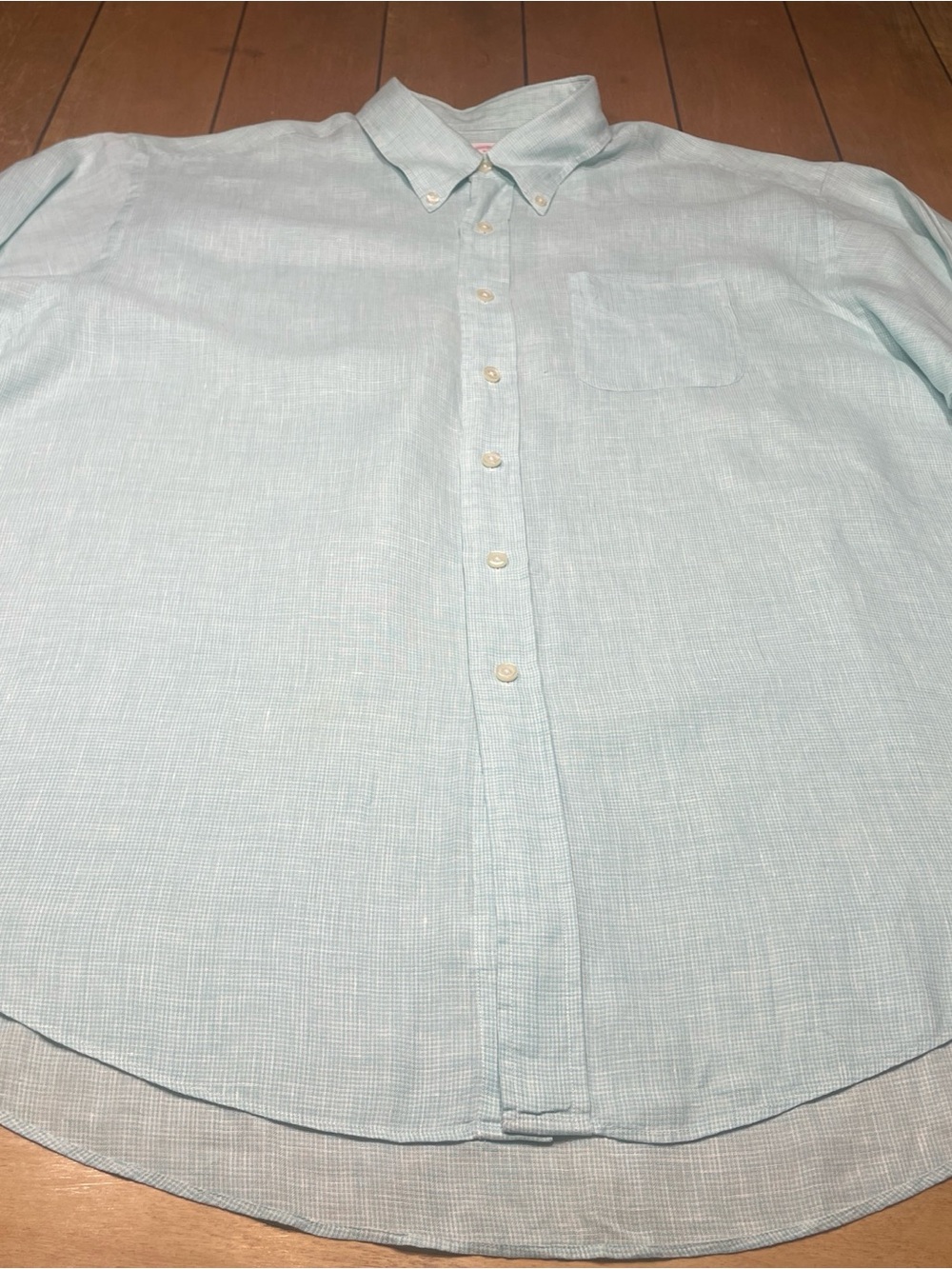 Brooks Brothers Button-Down Shirt 100% Irish Linen Size XXL Color Sea Green